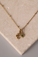 Helena Birthstone and Star Sign Necklace - Stainless Steel
