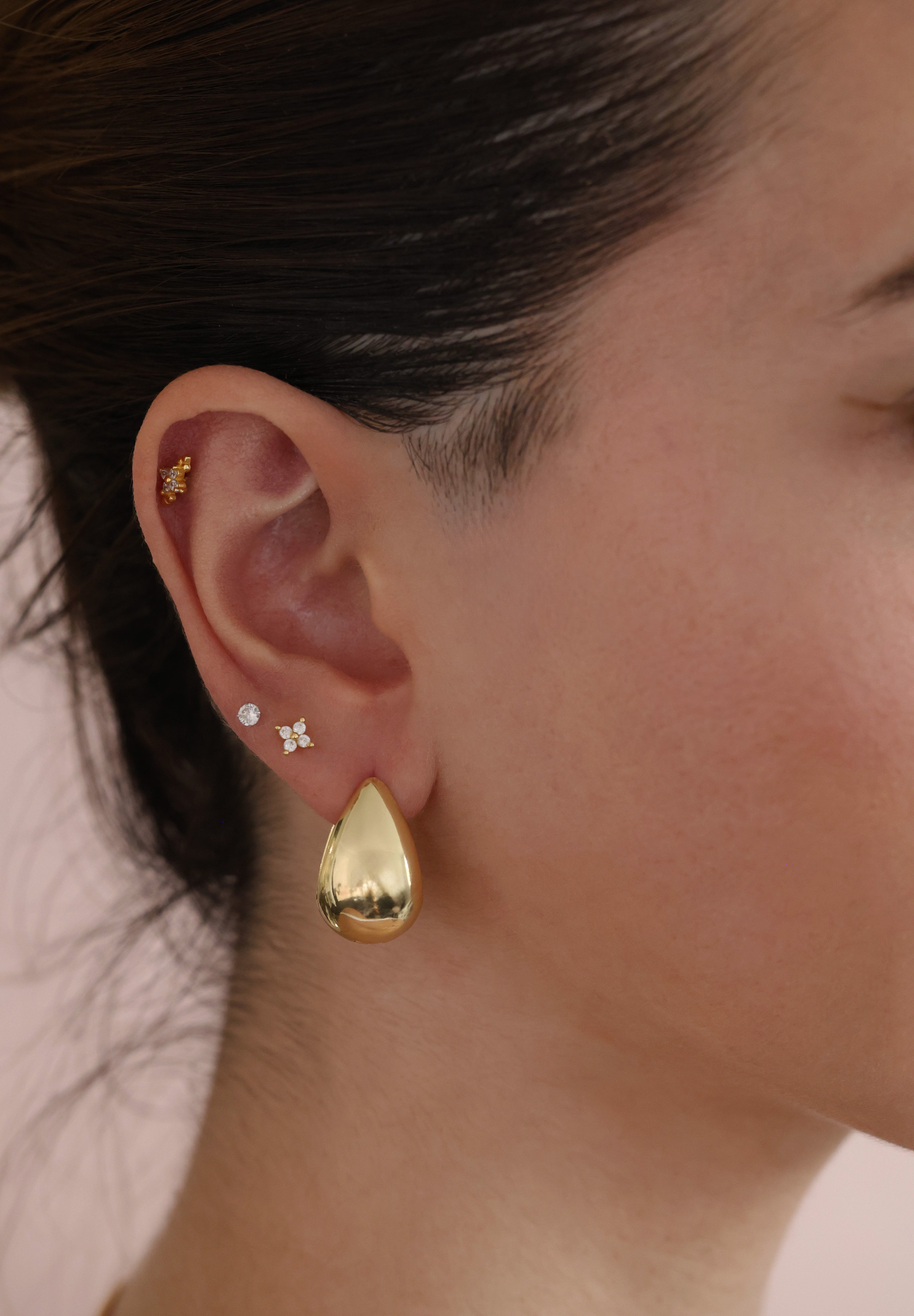 Aurora Big Chunky Gold Hoop Earrings 1.4cm Thick