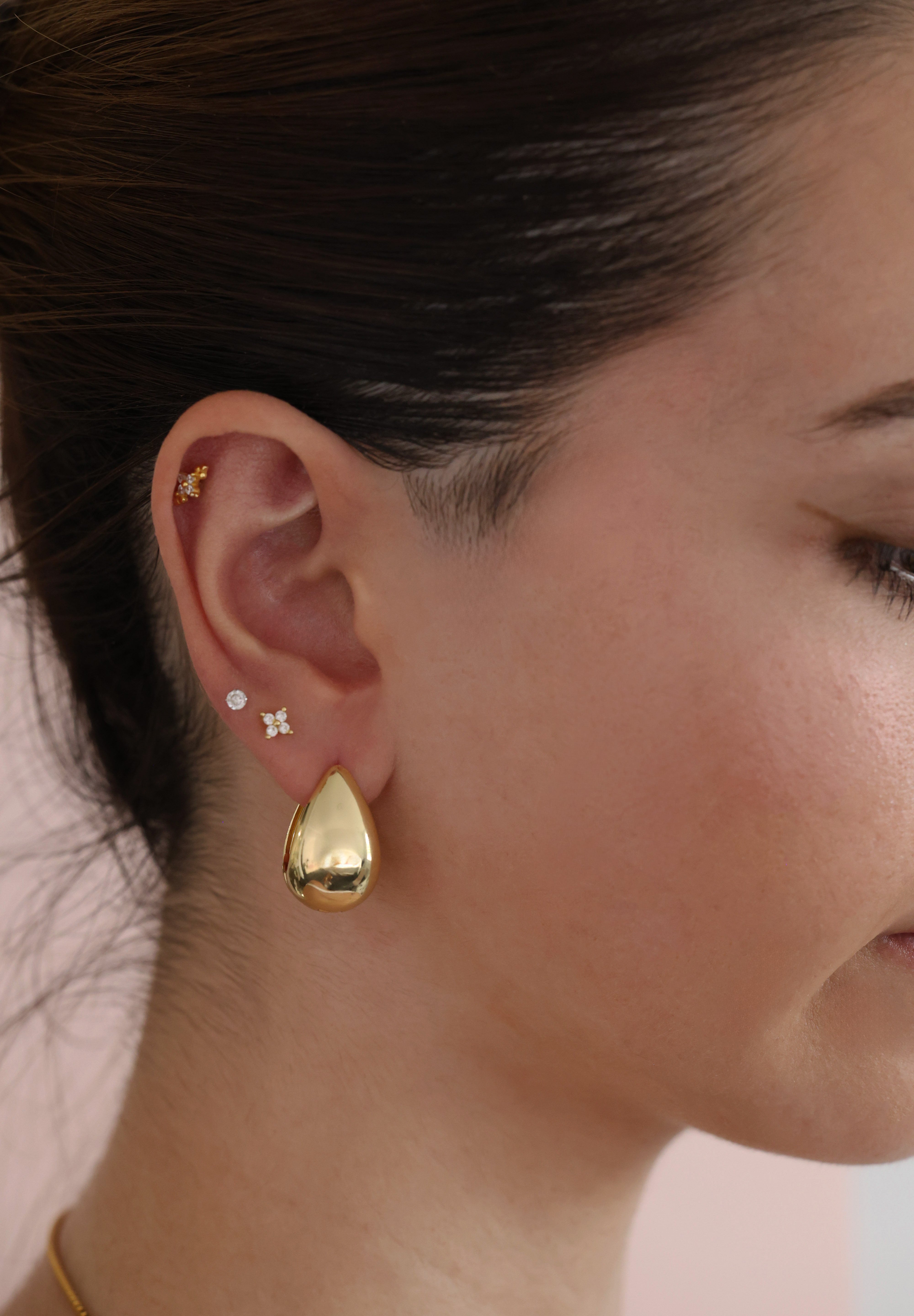 Aurora Big Chunky Gold Hoop Earrings 1.4cm Thick