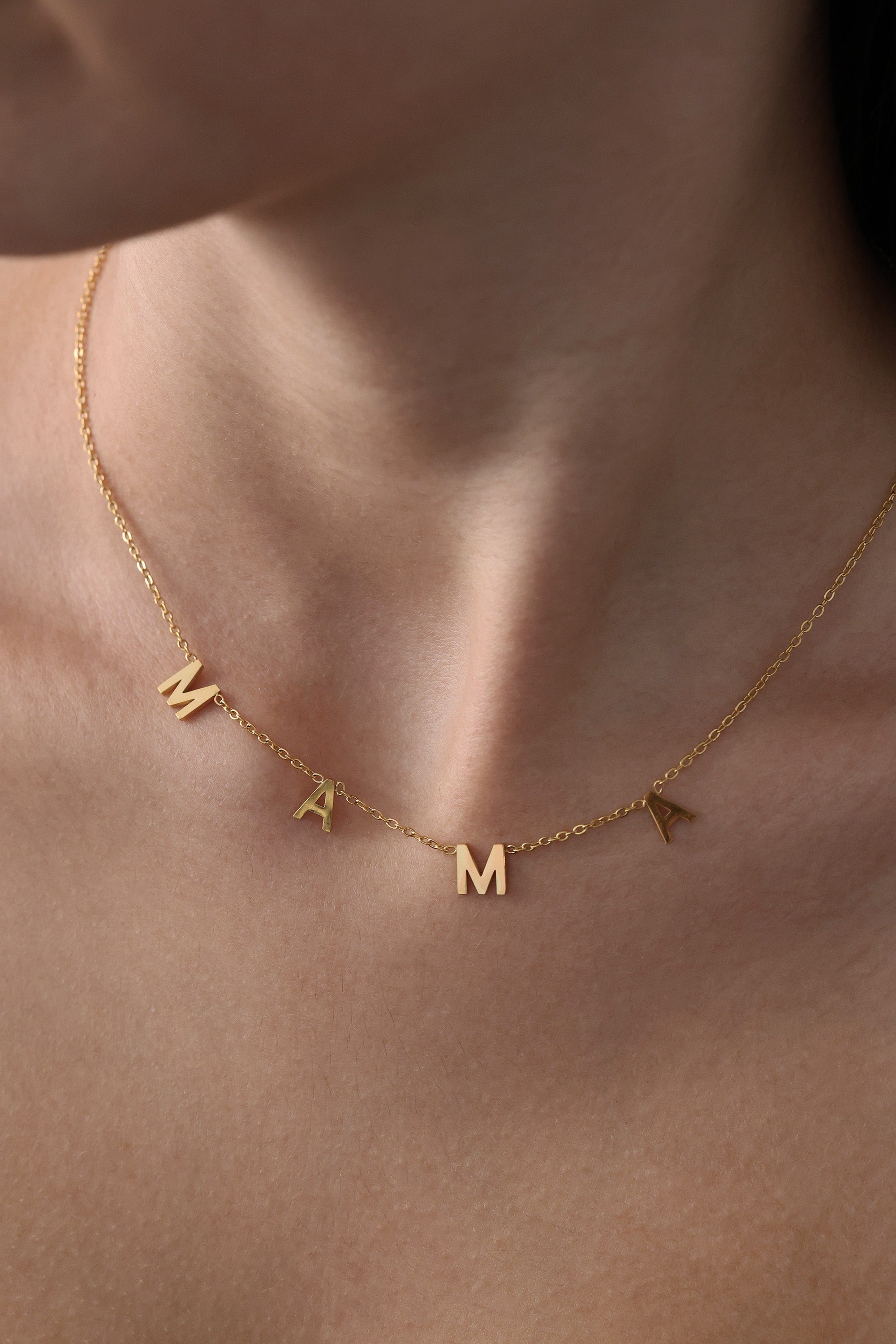 MAMA Letter Gold Necklace - Stainless Steel