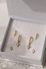 Sara Marquise Dangle Gold Earrings - Sterling Silver