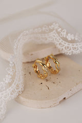 Twist CZ Pave Hoop Earrings