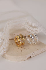 Twist CZ Pave Hoop Earrings