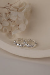 Twist CZ Pave Hoop Earrings