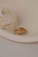 Twist CZ Pave Hoop Earrings