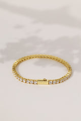 Lanette Diamond CZ Tennis Bracelet 3mm Gold