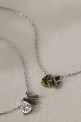 Aveline Birthstone + Initial Necklace Silver – Stainless Steel