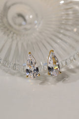 Adamas Pear 4 Carat Stud Gold Earrings – Sterling Silver