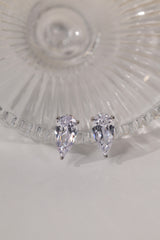 Adamas Pear 4 Carat Stud Silver Earrings – Sterling Silver