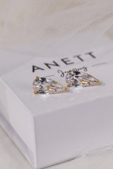Adamas Pear 4 Carat Stud Gold Earrings – Sterling Silver