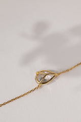 Adamas East West Pear Necklace Gold – Sterling Silver