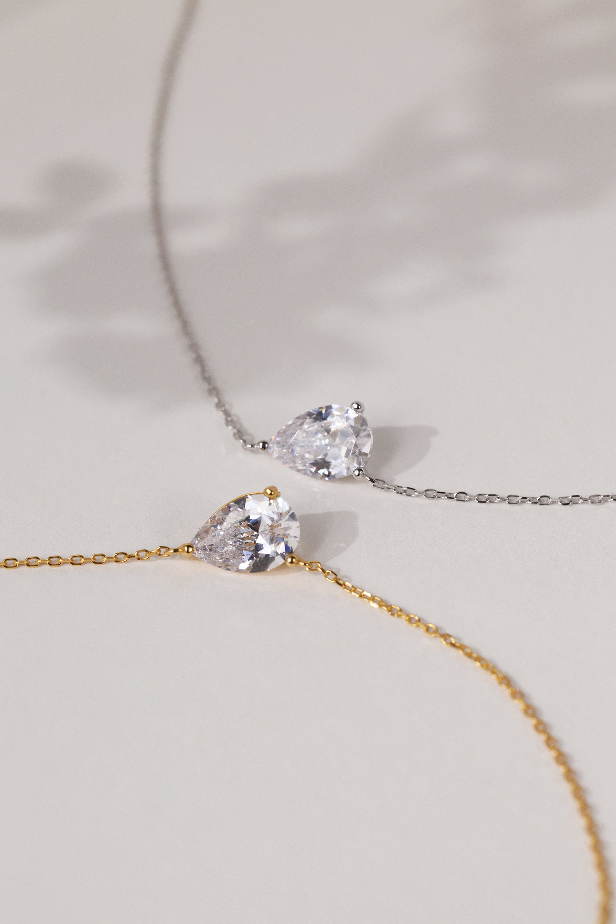 Adamas East West Pear Necklace Silver – Sterling Silver