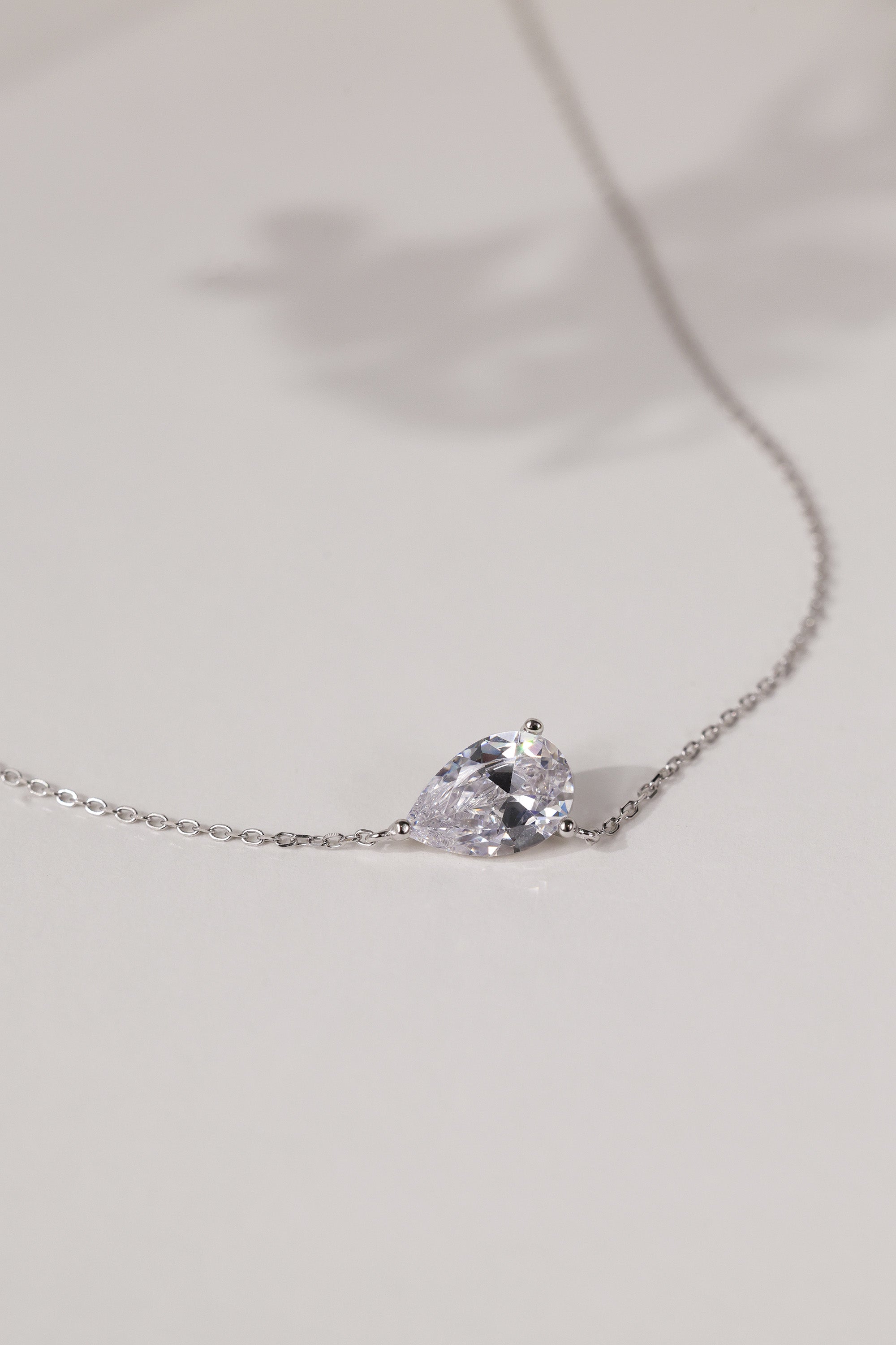 Adamas East West Pear Necklace Silver – Sterling Silver