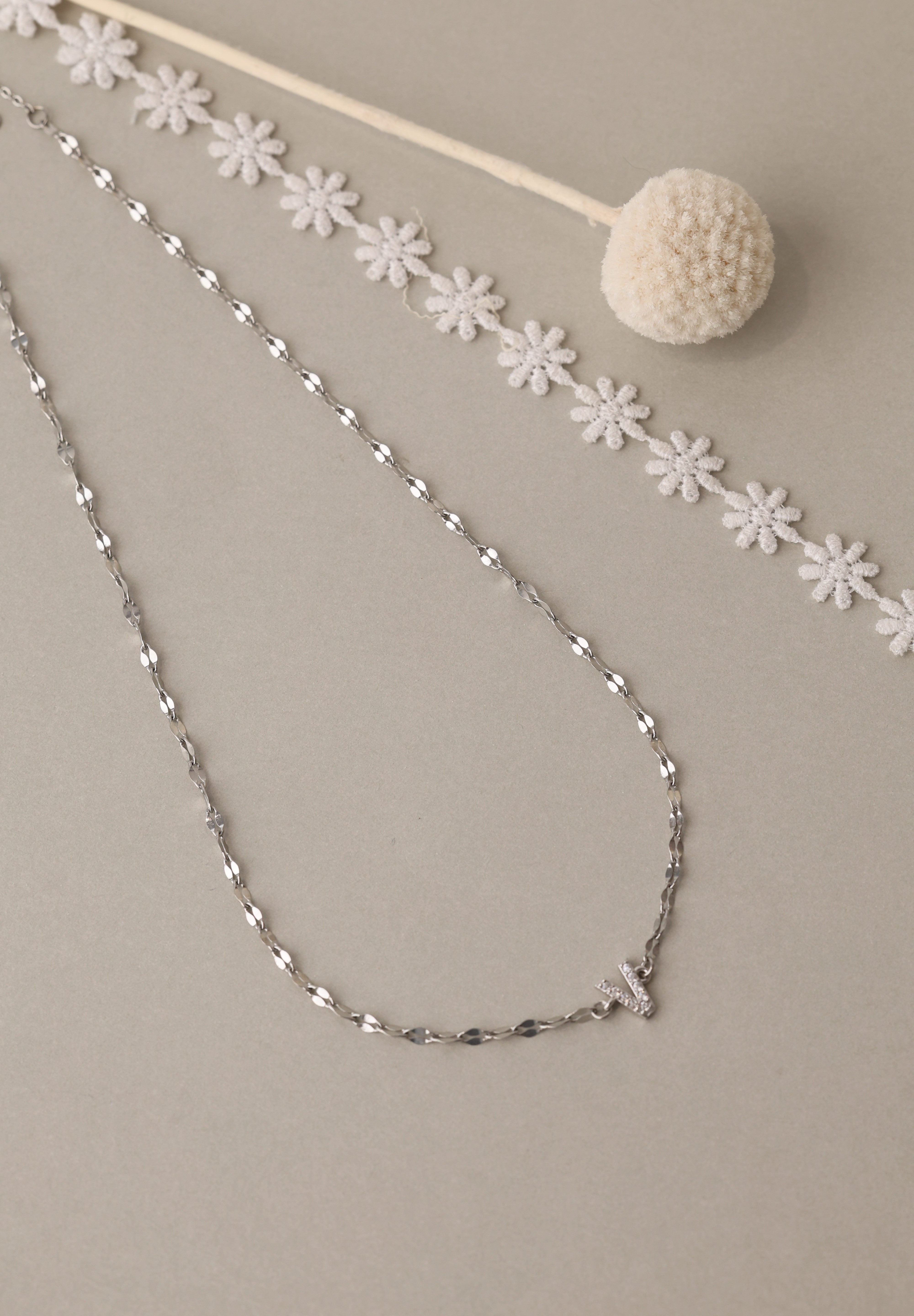 Personalised initial necklace in 18K gold plated stainless steel with dainty letter charm