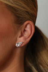 Adamas Pear 4 Carat Stud Gold Earrings – Sterling Silver