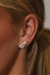 Adamas Pear 4 Carat Stud Gold Earrings – Sterling Silver