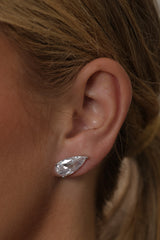 Adamas Pear 4 Carat Stud Silver Earrings – Sterling Silver