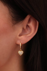 Dazzling Heart Dangle Earrings