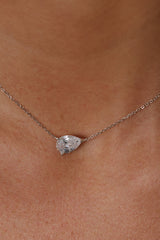 Adamas East West Pear Necklace Silver – Sterling Silver