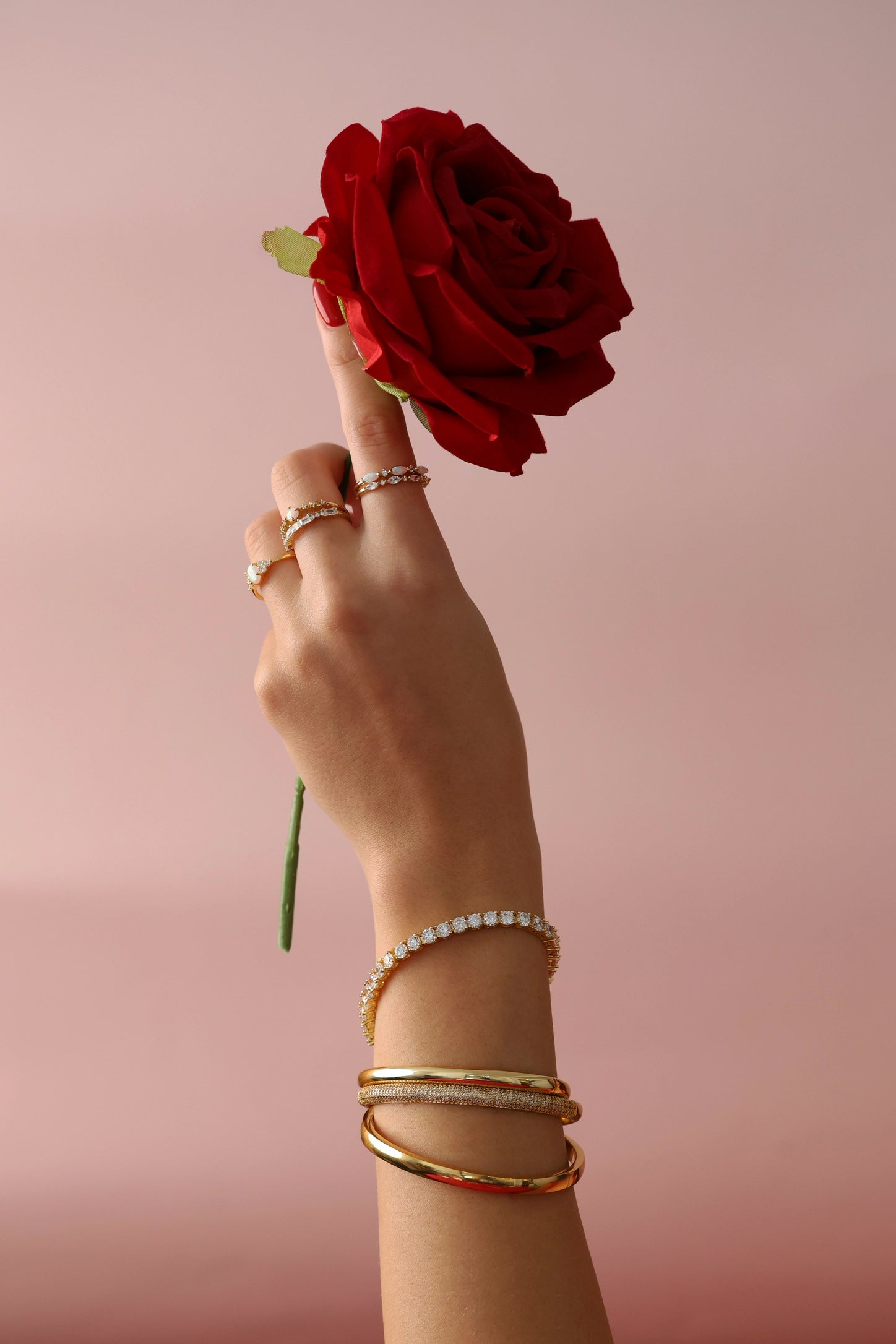Gold Lustrous Elegance Bracelet with AAAAA cubic zirconia stones, featuring a sleek and timeless design tennis bracelet