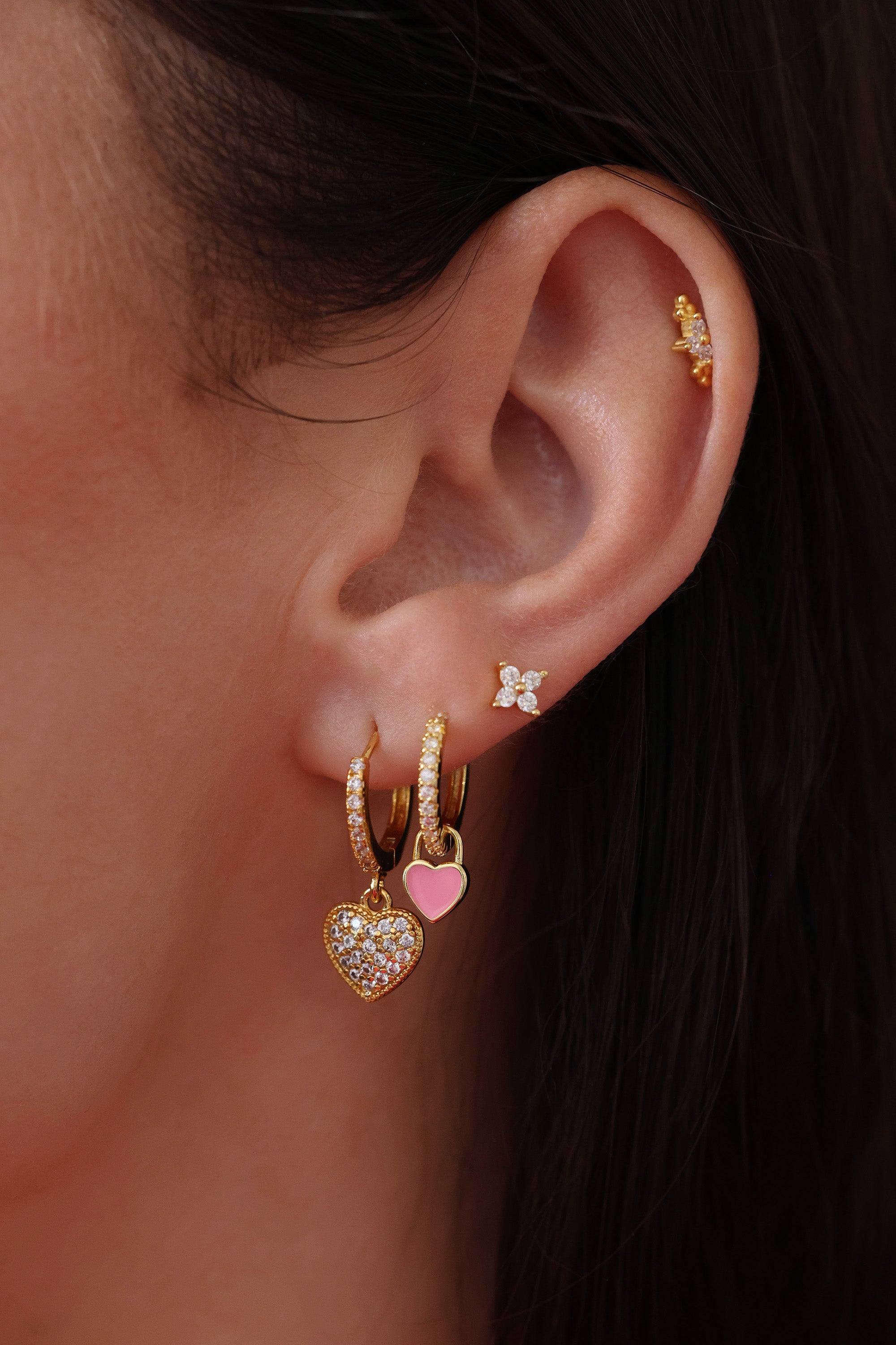 Dazzling Heart Dangle Earrings