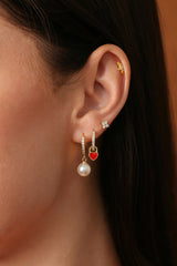 Small Love heart Dangly Earrings GOLD