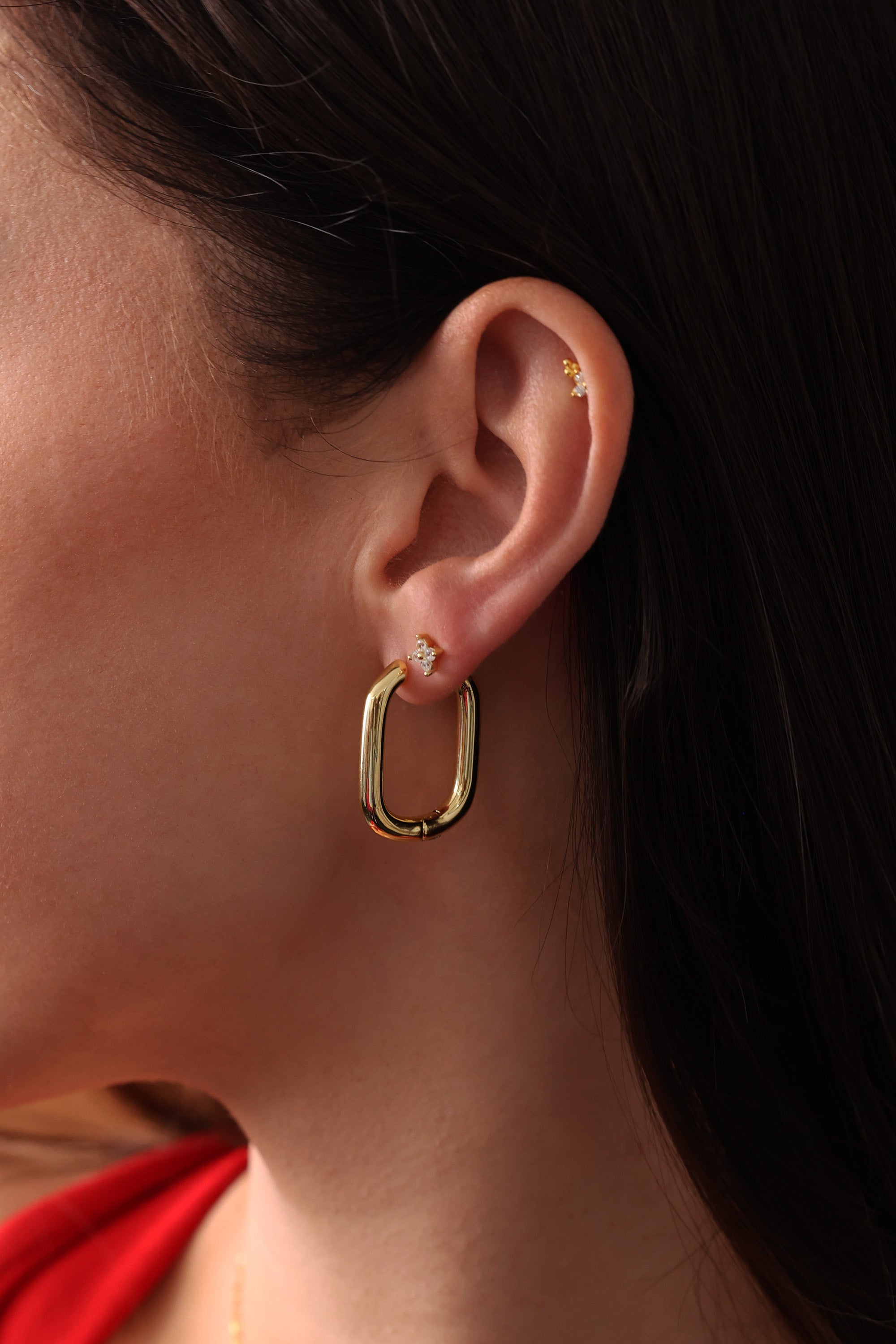 Katia Rectangle Hoop Earrings- GOLD
