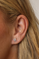 Butterfly Cubic Zirconia Stud Silver Earrings – Sterling Silver