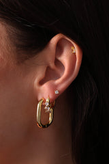 Katia Rectangle Hoop Earrings- GOLD