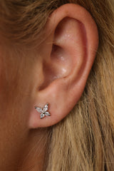 Butterfly Cubic Zirconia Stud Silver Earrings – Sterling Silver