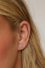 Butterfly Cubic Zirconia Stud Gold Earrings – Sterling Silver