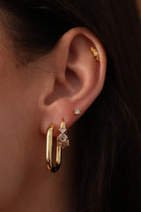 Katia Rectangle Hoop Earrings- GOLD