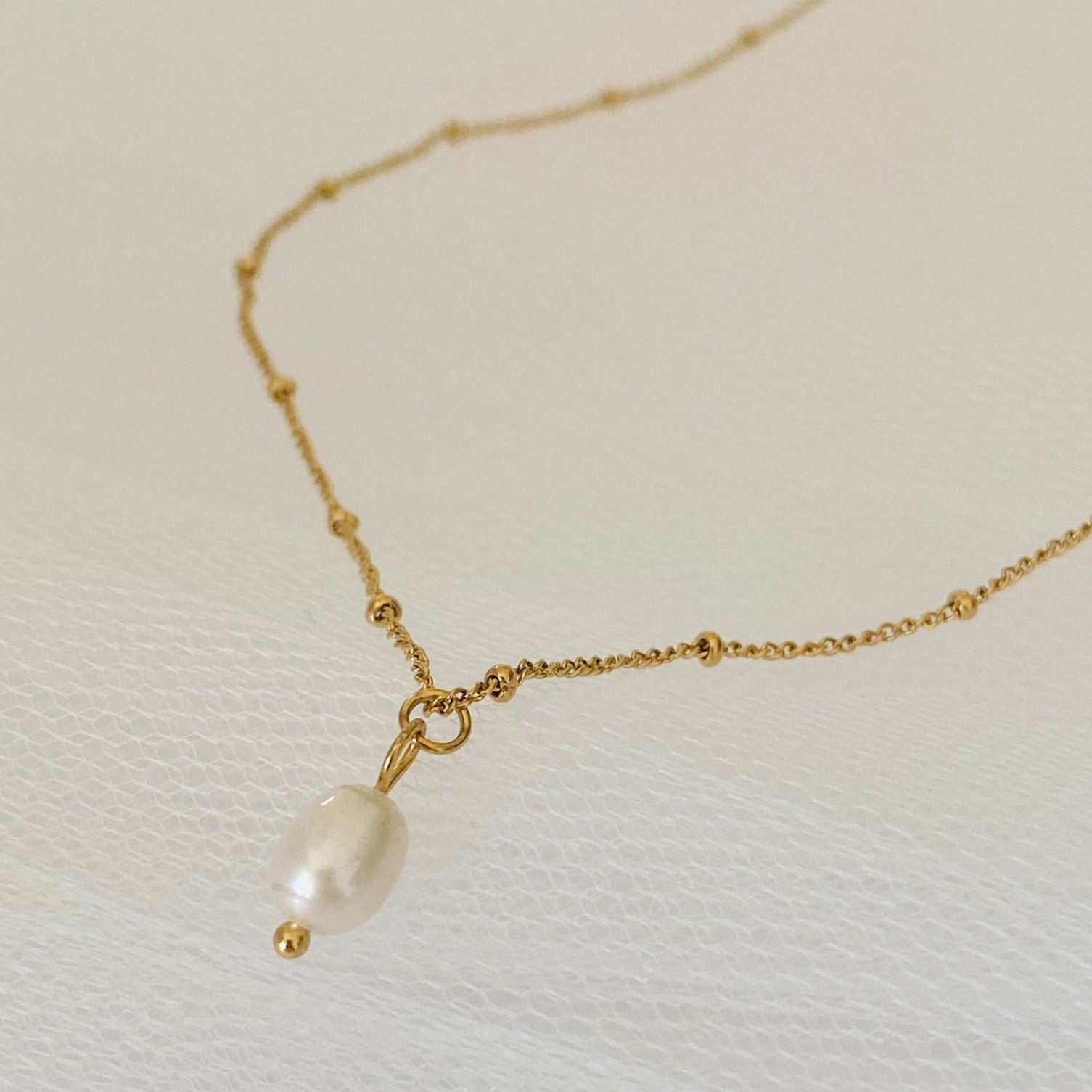 Geisha Fira Pearl Layered Necklace Stainless Steel