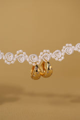 Celestial Chunky Gold Water droplet Hoop Earring