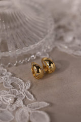 Celestial Chunky Gold Water droplet Hoop Earring