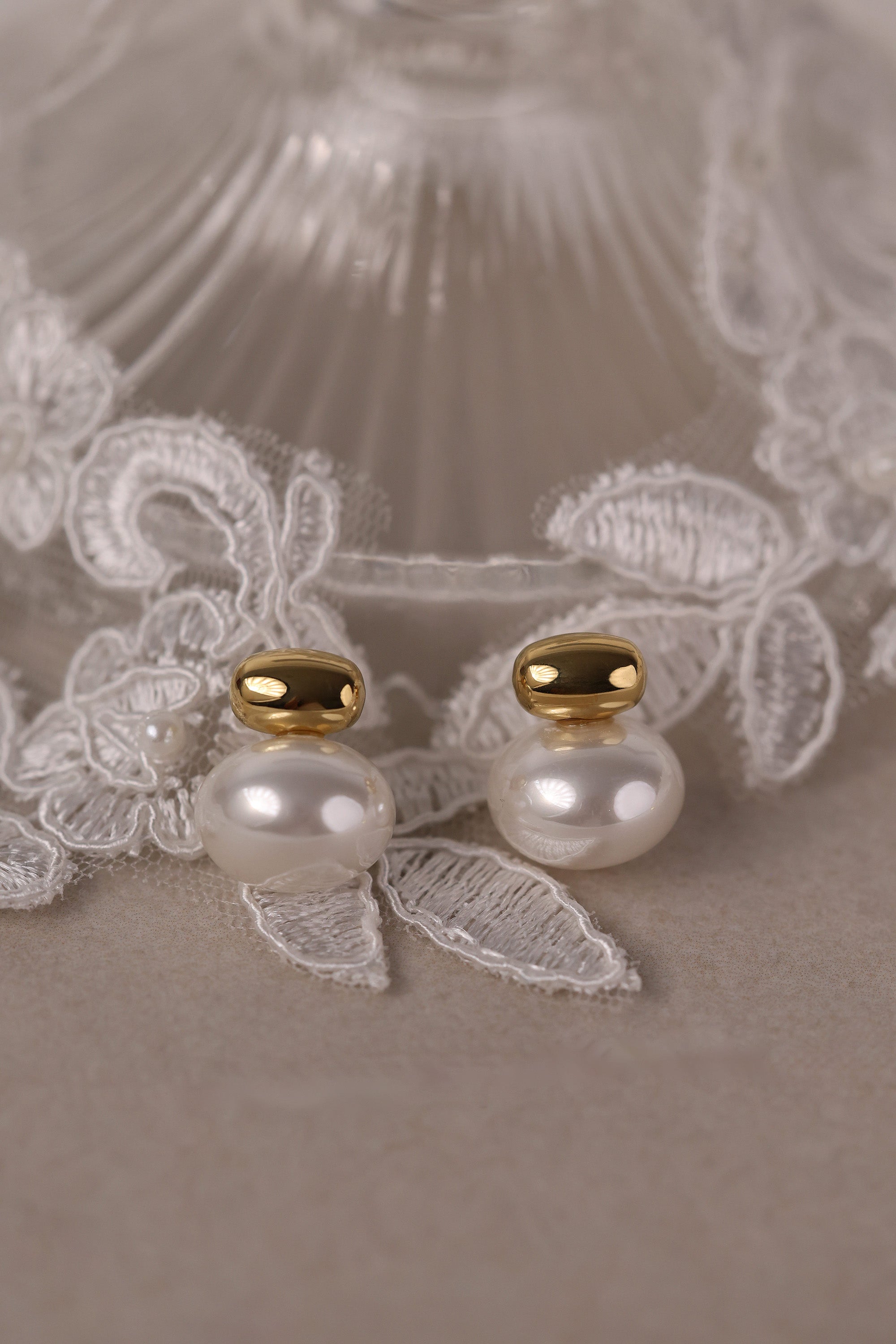 Madison Pearl Stainless Steel Stud Earrings | Hypoallergenic & Waterproof | wedding earrings, tarnish free, bridesmaid jewellery