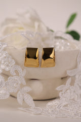 Gold geometric stainless steel stud earrings