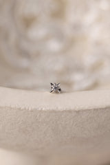 Mini Astra 16G Screw Flat Back Helix Stud Earring silver- 1 piece