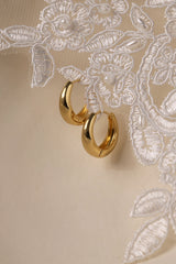 Lucy Teardrop Thick Gold Hoops 17mm 20mm