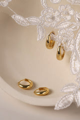 Lucy Teardrop Thick Gold Hoops 17mm 20mm