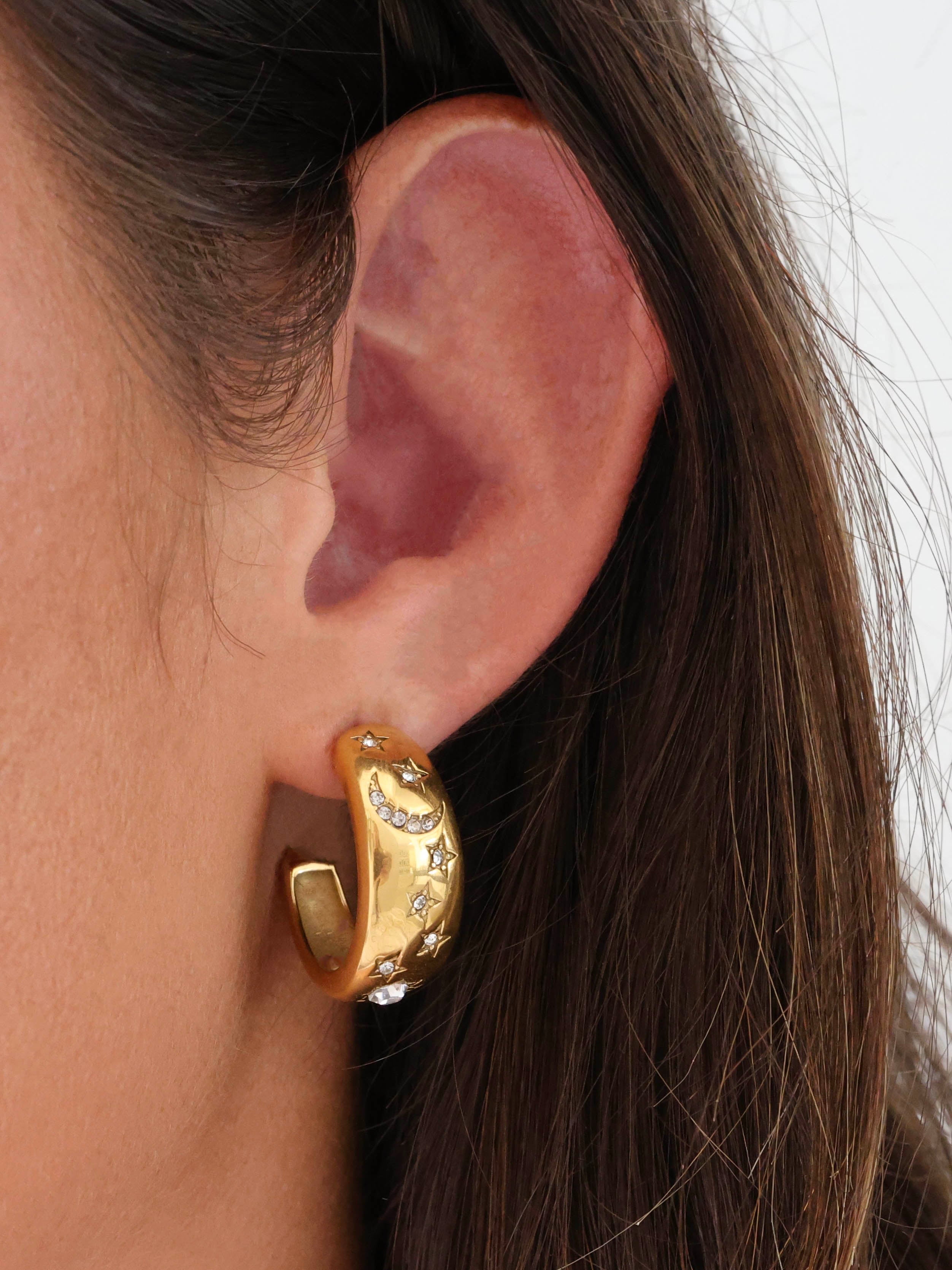 Lunar Stardust Gold Earrings Stainless Steel