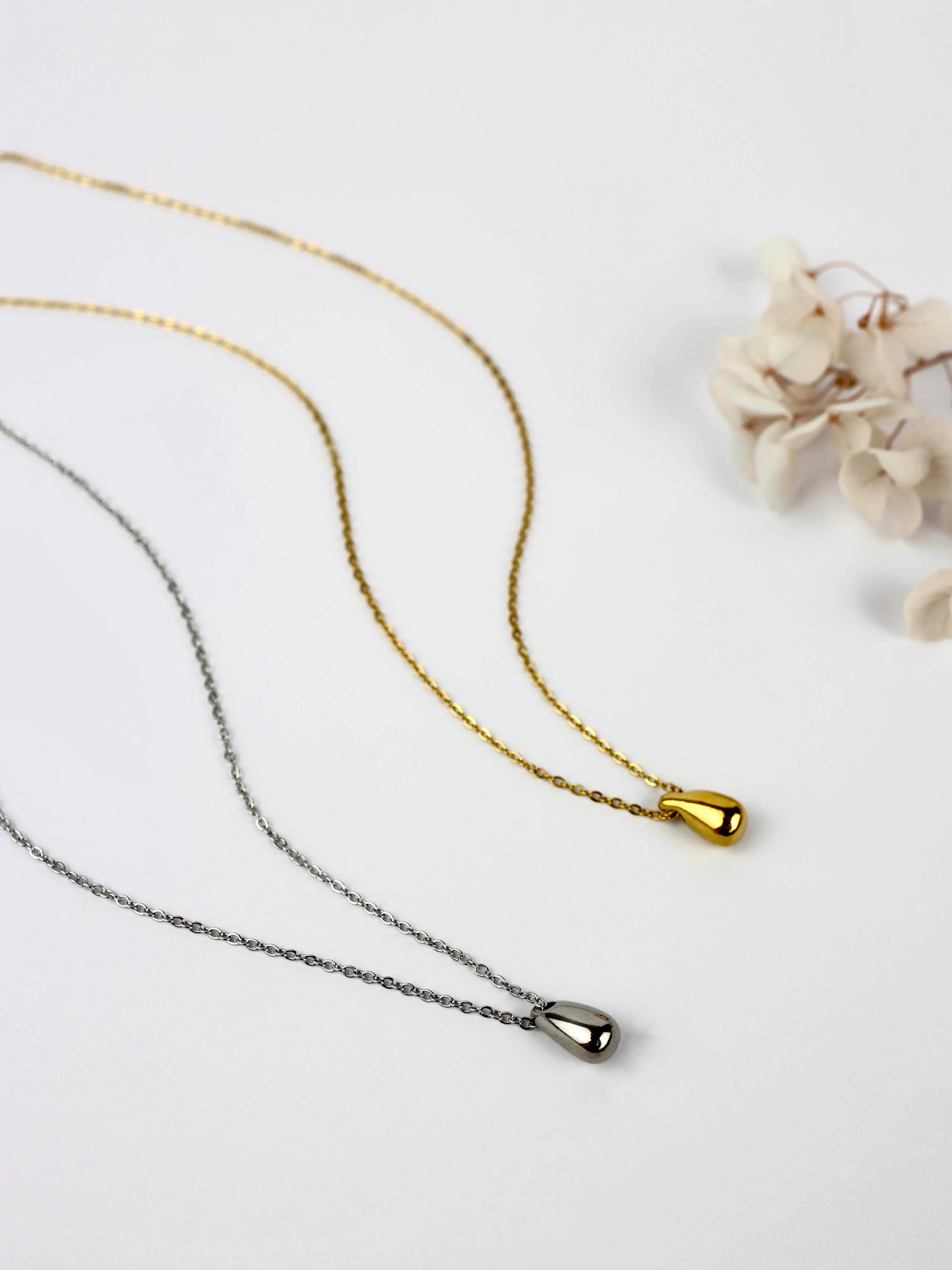 Brianna Water Drop Necklace - Stainless Steel