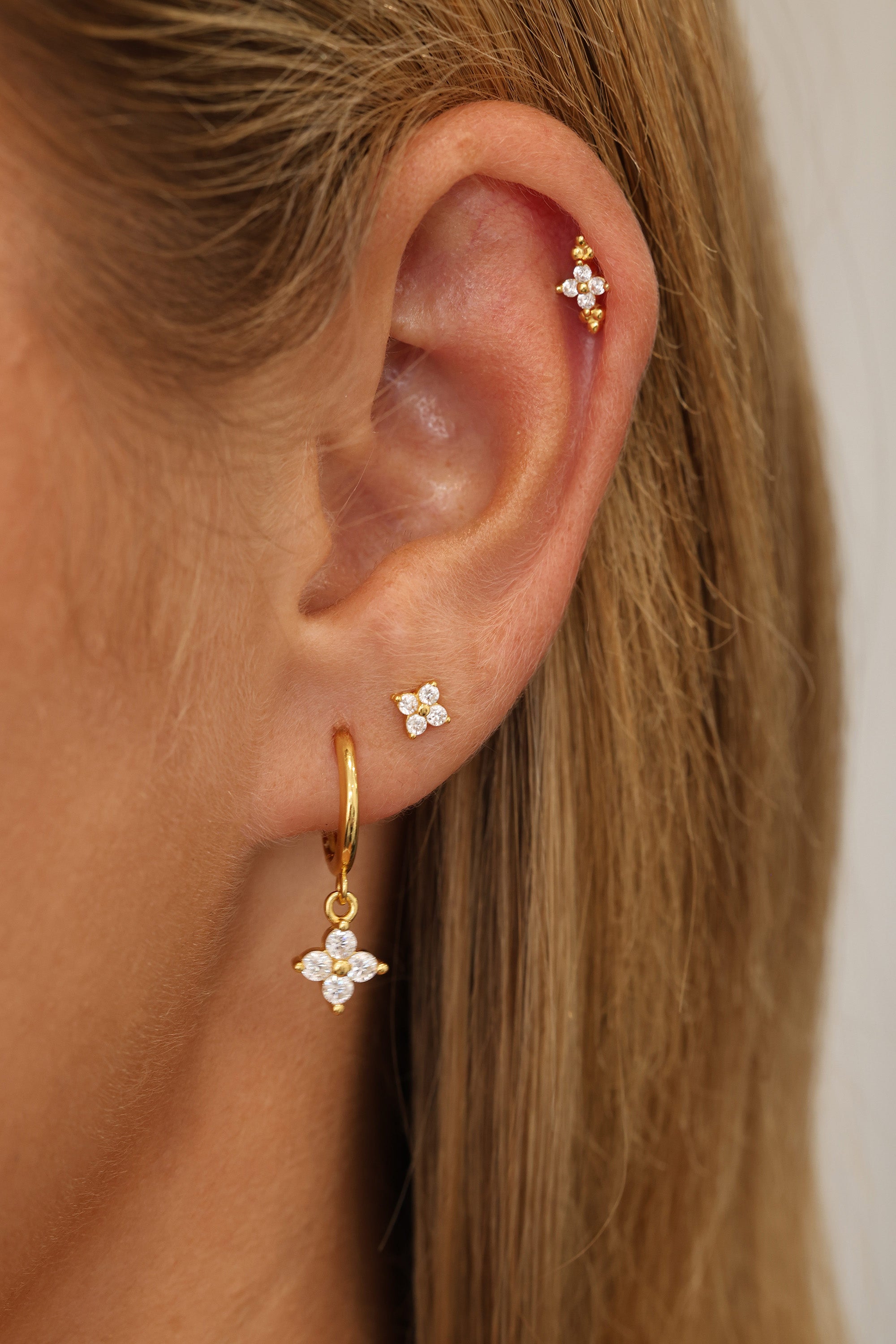 Pinterest Dangle 4 Clover Dangle Earrings – 18K Gold-Plated Sterling Silver – ANETT