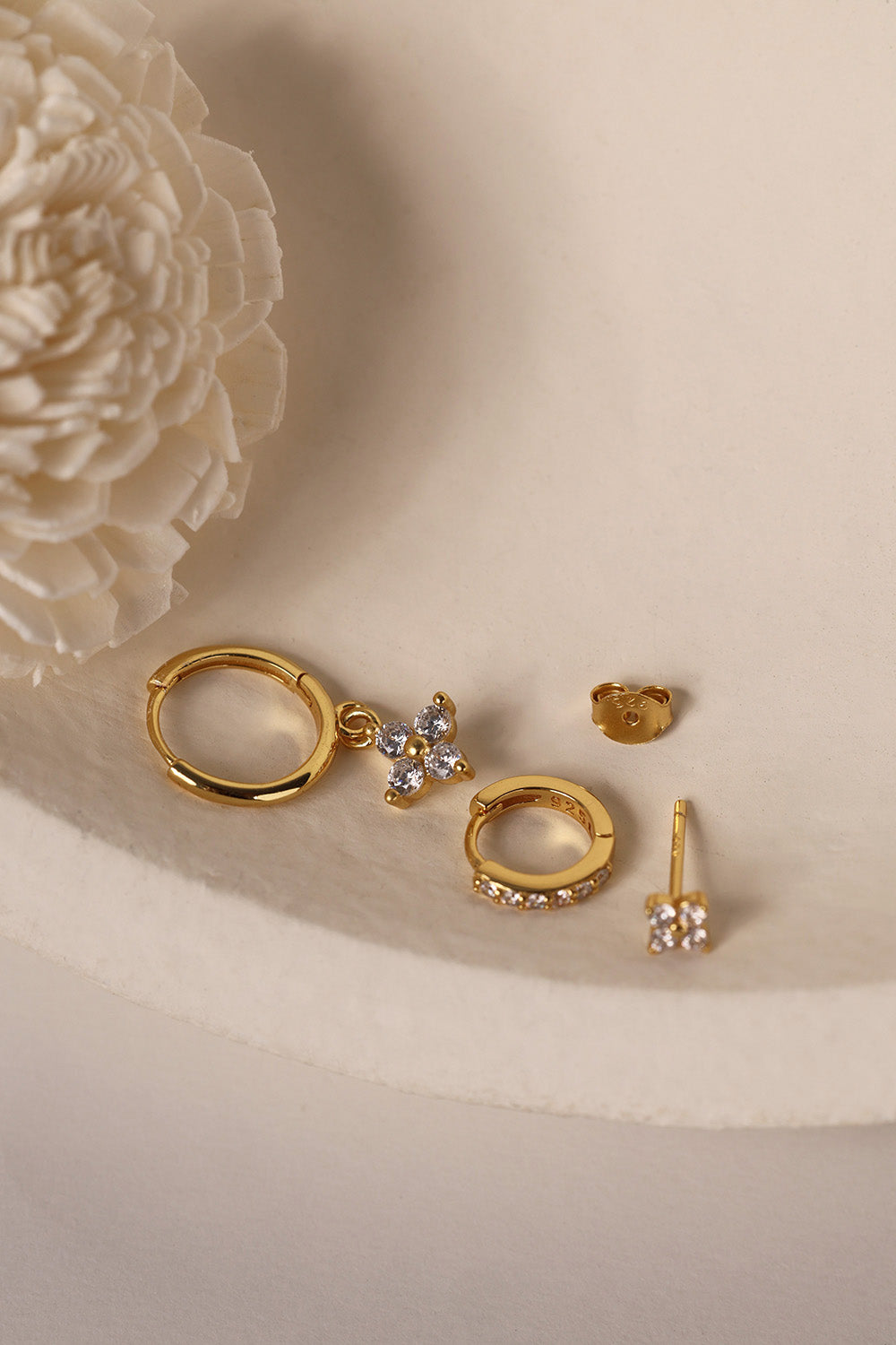 4 Clover Dangle Earrings GOLD