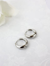 Primrose Flower Stacking Earrings- Silver A. Silver Hoop