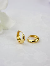Primrose Flower Stacking Earrings- Gold A. Small Gold Hoop