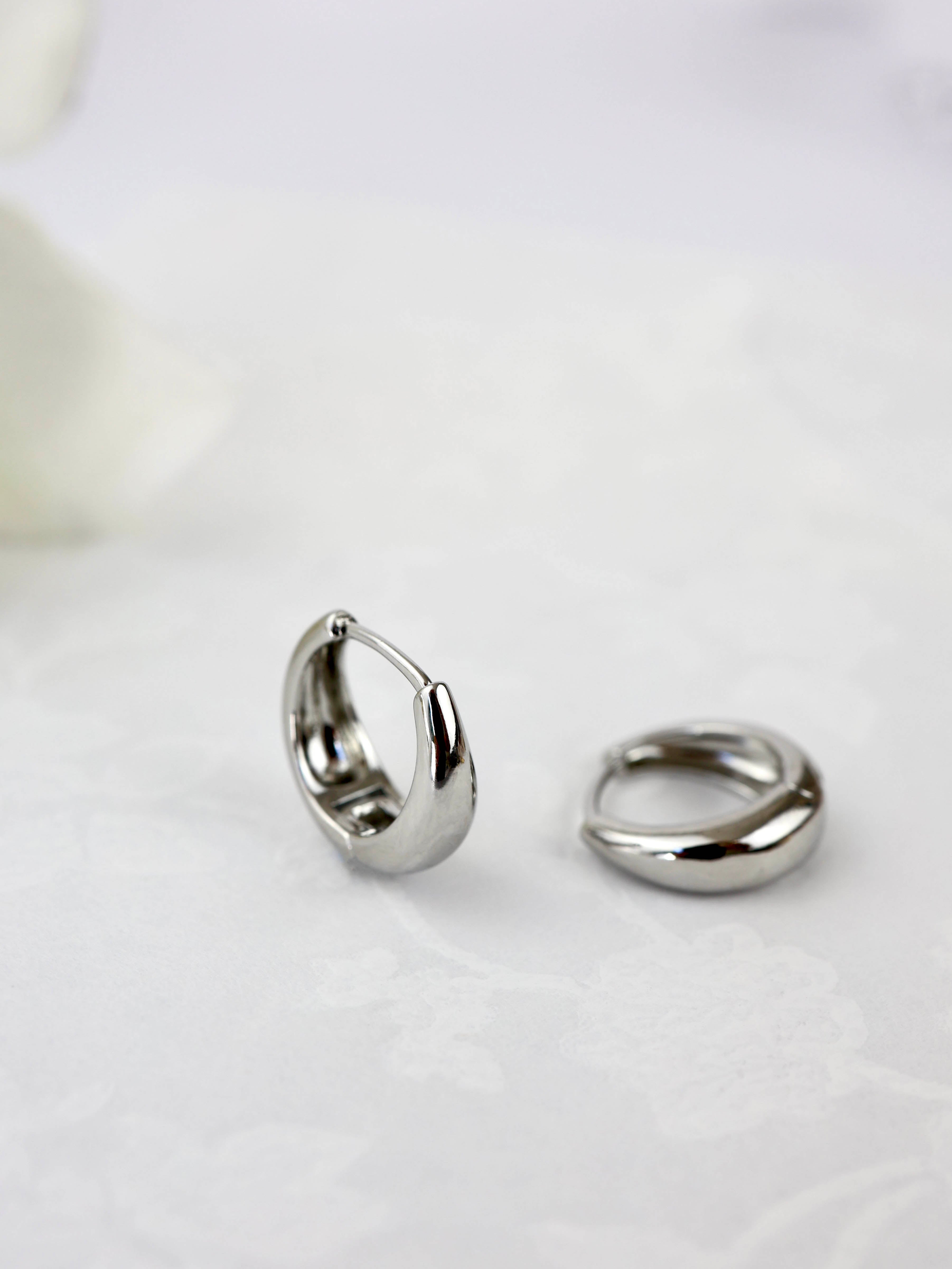 Primrose Flower Stacking Earrings- Silver
