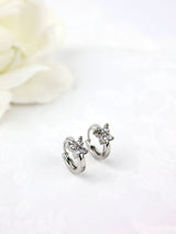 Butterfly Cubic Silver Huggie Hoops