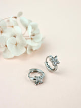 Butterfly Cubic Silver Huggie Hoops