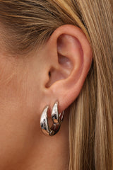 Lucy Teardrop Thick Silver Hoops 17mm 20mm